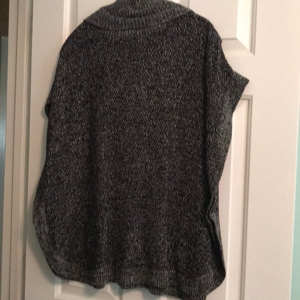 EUC Black heathered cow neck poncho L - Sale clothing items 2 for $15 - Picture 5 of 6